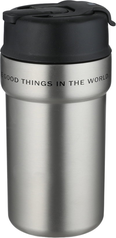 Al Saif Gallery Stainless Steel Insulated Mug, 550ml, Plastic Lid - Silver Black product image 2