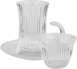 طقم بيالات و فناجين زجاج اس زد الساحل، 36 قطع - شفاف product image