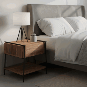 كومدينه خشب ام دي اف، 50×50×47.8 سم، 1 درج و رف - بني product image 2