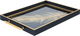 Tofaria Alsaif Gallery glass, 30 x 47 cm, rectangle, golden feather pattern, hand - black product image 2