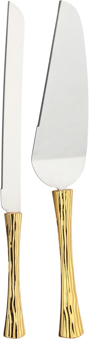 طقم ملاعق خدمة كيك استيل دانيا، 2 قطعة - ذهبي فضي product image