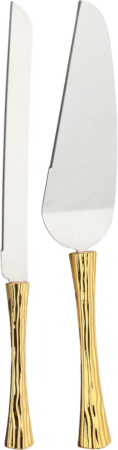 طقم ملاعق خدمة كيك استيل دانيا، 2 قطعة - ذهبي فضي product image 1