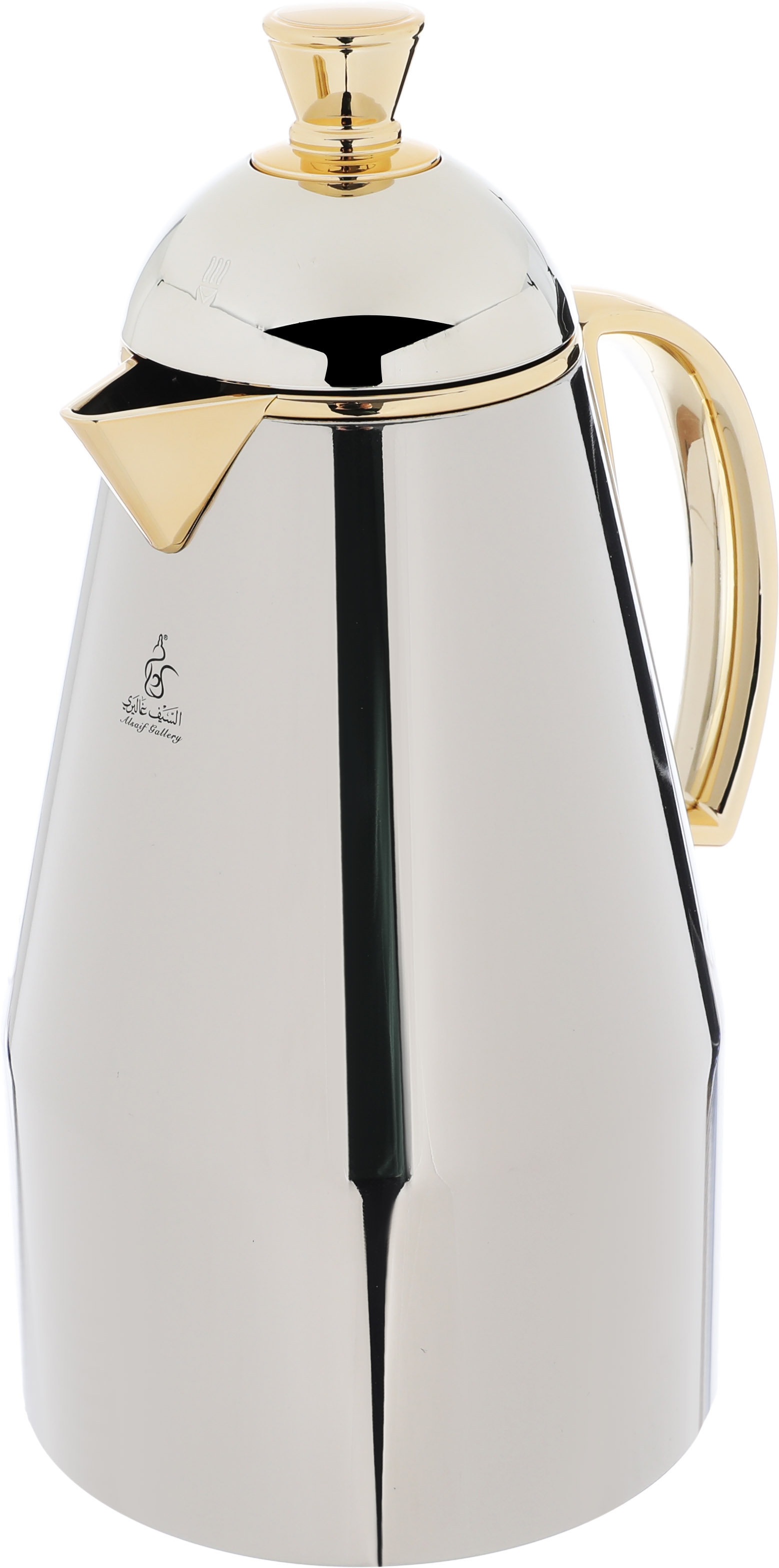 Al Saif Gallery thermos set, 2 pieces, 1 liter, glass inner container, plastic outer shell - silver product image 3