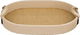 Al Saif Gallery Wooden Serving Tray, 36.5x25.5x4.5 cm, Oval, Two Handles - Beige Brown product image 1
