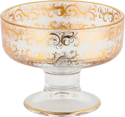 طقم كاسات ايس كريم الاميرات زجاج السيف بلص، 3 قطع - شفاف ذهبي product image 2