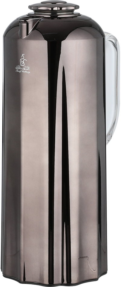 طقم ترامس نجدية السيف غاليري، 1 / 1 لتر، 2 قطعة، حافظة داخلية زجاج، يد شفاف، ضغاط - أسود لامع product image 4