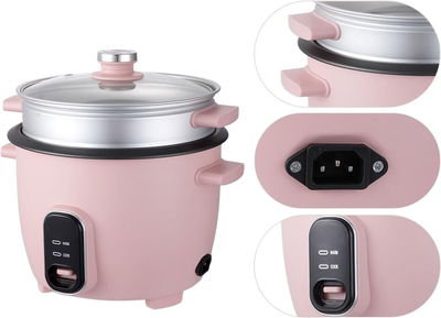 قدر ارز كهربائي ويننج ستار، 4 لتر، 700 واط، غطاء زجاجي، ST-9310 - بينك product image 7