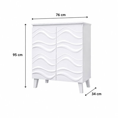 Modern MDF wooden buffet, 95×76×34 cm - White product image 2