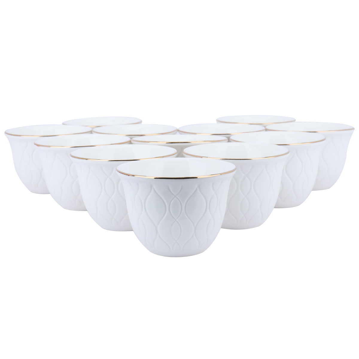 Al Saif Gallery Porcelain Arabic Coffee Cups Set, 380 ml, 12 Pieces - White product image 2