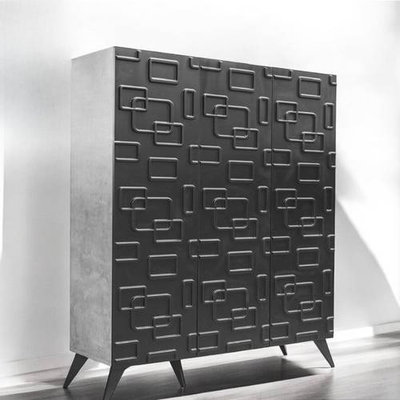 خزانة احذية خشب MDF، 36×125×114 سم، 3 ابواب - اسود product image 3