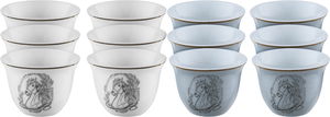 Al Saif Gallery Arabic coffee cups set, 12 pieces, 90 ml, horse pattern - Grey product image