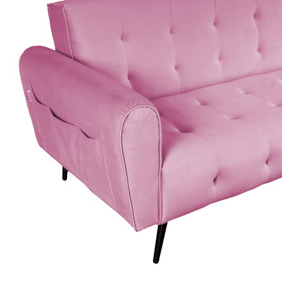 كنبة سرير مونتيلا خشب سويدي باك كومفورت، 190x70x90 سم، قماش مخمل - وردي داكن product image 4