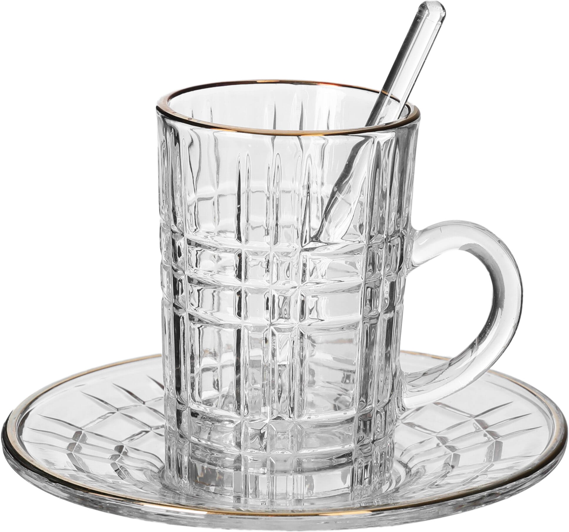 Al Saif Gallery Glass Tea and Coffee Bialat Set, 30 Pieces - Clear product image 4