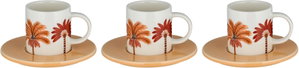 Al Saif Gallery Turkish Porcelain Coffee Cup Set, 13 cm, 12 Pieces, Porcelain Saucer - White and Colored product image