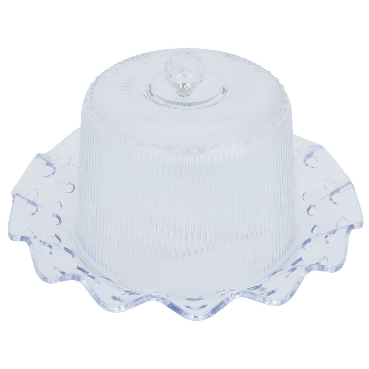 Al Saif Gallery Cake Plate With Plastic Cover, 28X28X13 Cm - White product image 2