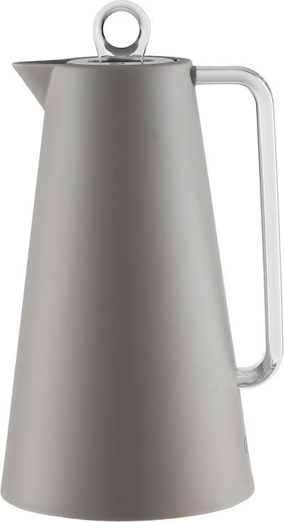 ترمس جلوري، 1 لتر، خامة داخلية زجاج، يد شفاف، غطاء ضغاط - كابتشينو product image 1