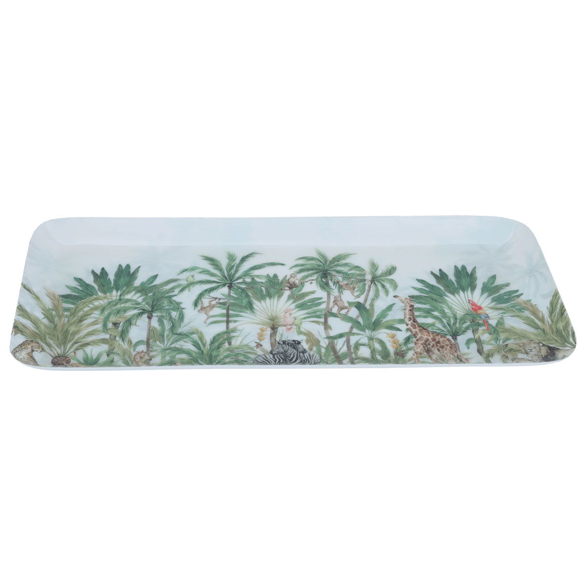 Al Saif Gallery porcelain dessert serving dish, 42 x 20.5 x 2 cm, wooded, rectangular - green product image 1