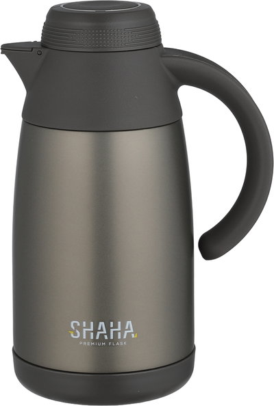 Shaha Thermos, Stainless Steel Inner Container, 0.8 Liter, Self-Service, Push-Button - Dark Gray product image 1