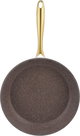 Rocky Granite Cookware Set with Glass Lid and Gold Handle, 7 Pieces - Beige product image 6