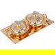 Alsaif Gallery Tray Set with 2 Steel Dates, 3 Pieces - Gold product image 1