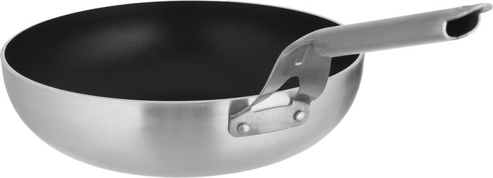 Hacshever Steel Wok, Steel Handle, 28 cm - Silver product image 1