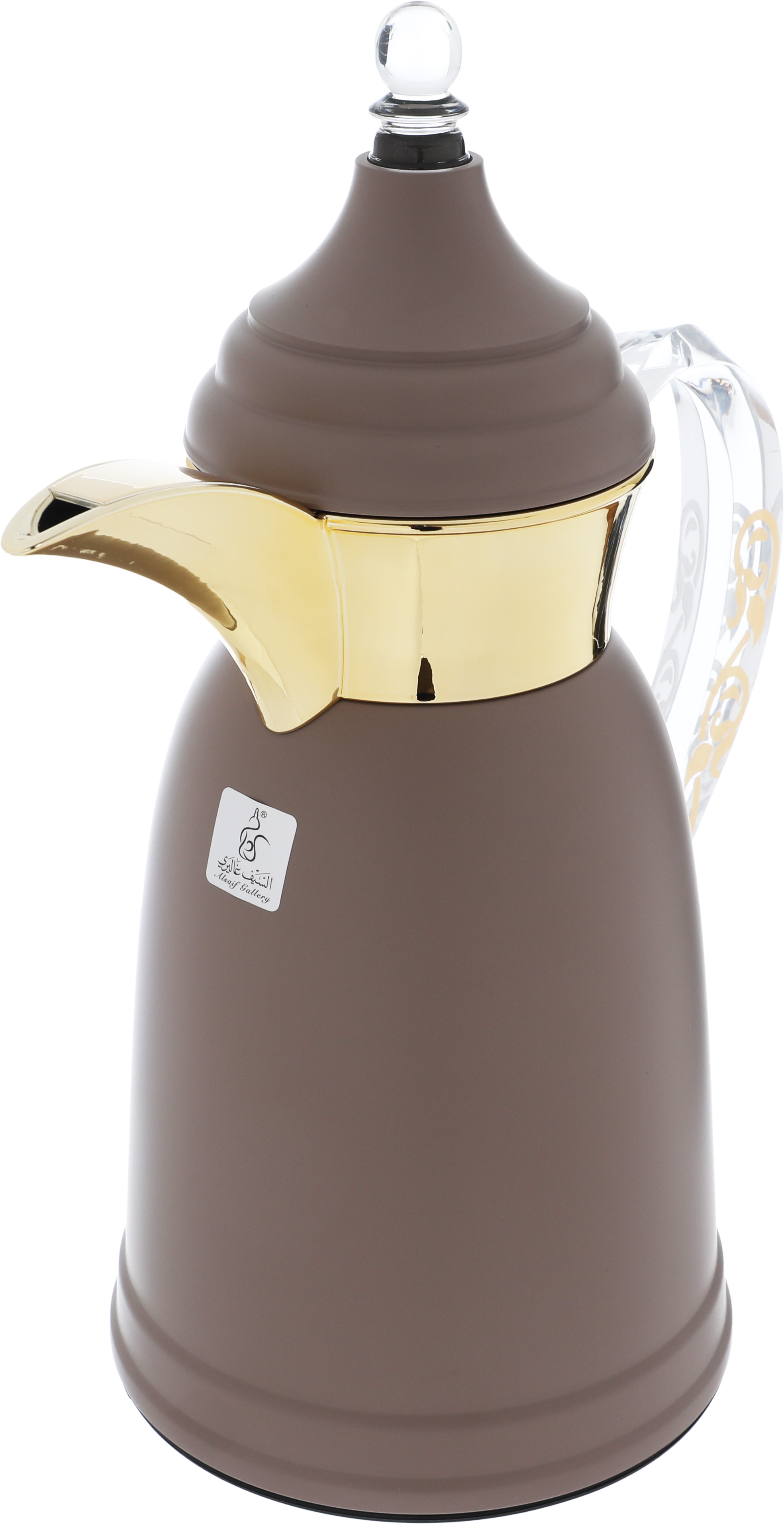 Al Saif Gallery Qamar thermos set, 1 liter, thermal glass inner container, steel outer shell - Cappuccino product image 7