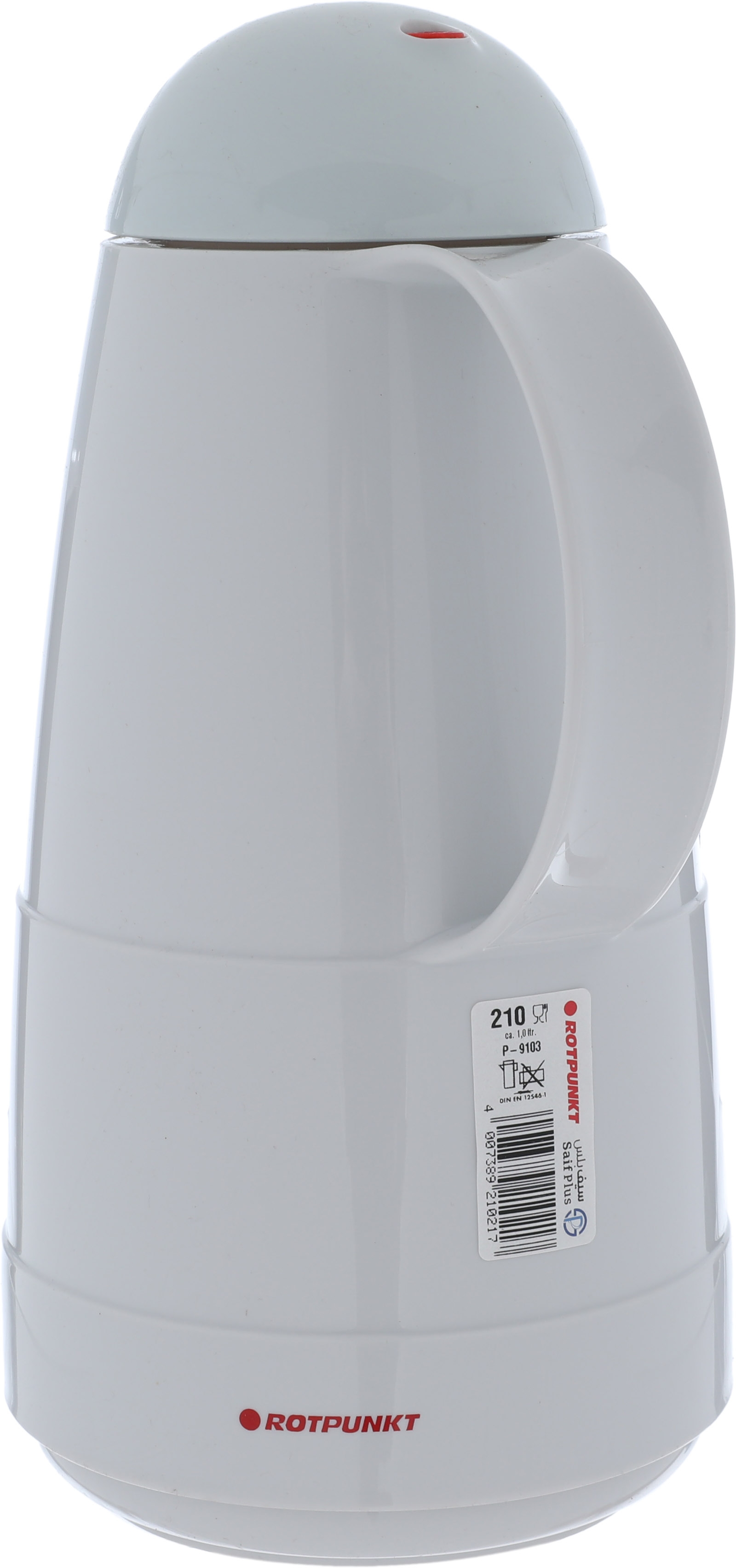 ترمس روتبونت، 1 لتر، حافظة داخلية زجاج حراري، هيكل خارجي بلاستيك - ابيض product image 2