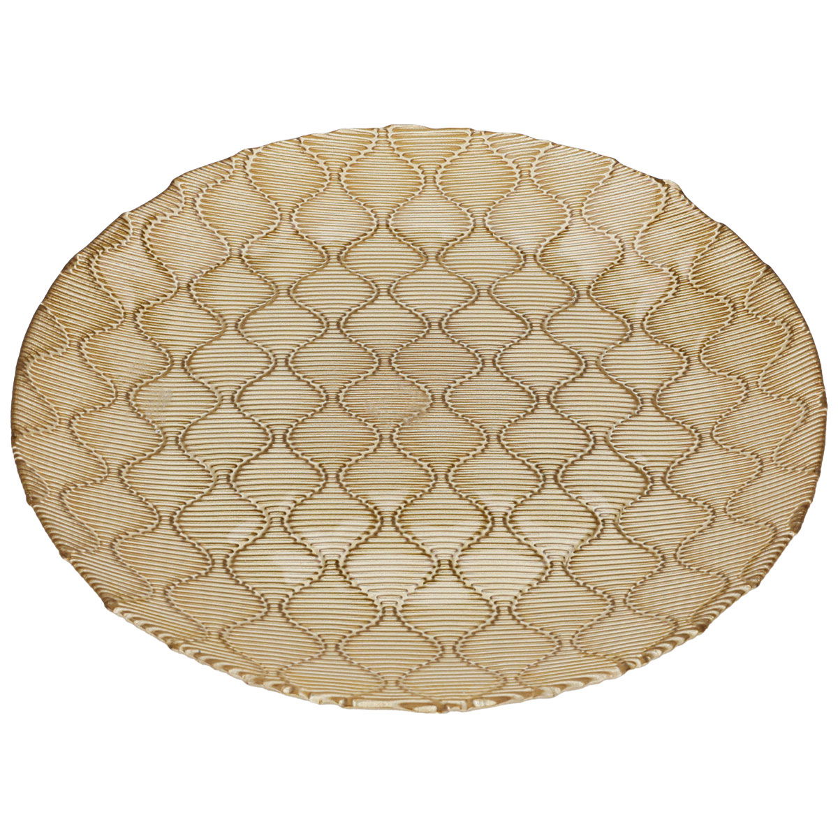 Al Saif Gallery Glass Serving Plate, 28X28X3 Cm - Gold product image
