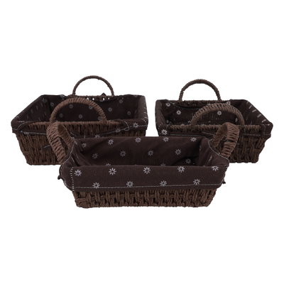 طقم سلة تقديم خوص وهج الماسة، 3 قطع - بني product image 3