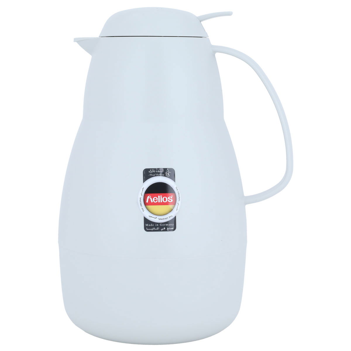 ترمس هيليوز، 1.5 لتر، حافظة داخلية زجاج حراري، هيكل خارجي بلاستيك - أبيض product image
