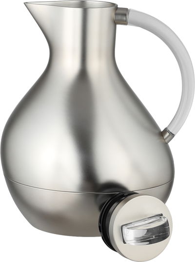 Al Saif Gallery Layal Thermos Set, 0.6/0.9 Liter, 2 Pieces, Glass Interior, Plastic Exterior, Transparent Handle, Push Button - Transparent Silver product image 5