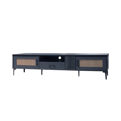 وحدة تلفاز مودرن خشب MDF، 46×200×40 سم - رمادي غامق product image 2