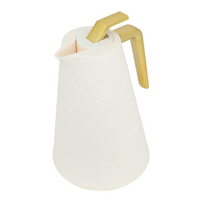 ترمس جلوري، 1 لتر، حافظة داخلية زجاج - ابيض ذهبي product image 4