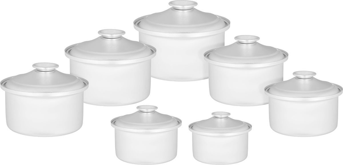 طقم قدور استيل السيف بلص أبو تاج، 14 قطعة - فضي product image 1