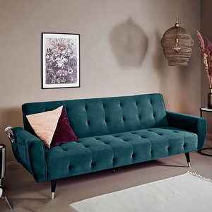 كنبة سرير مونتيلا خشب سويدي باك كومفورت، 190x70x90 سم، قماش كتان - فيروزي product image