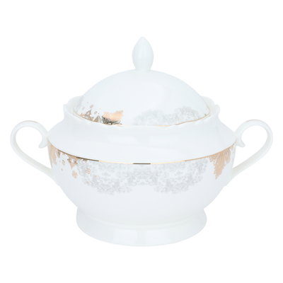 طقم سفرة بورسلان السيف غاليري، منقوش ذهبي، 65 قطعة - أبيض product image 4