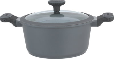 طقم قدور جرانيت وألمنيوم بغطاء زجاج روبوست، 9 قطع - رمادي غامق product image 3