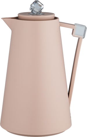 ترمس الماسة بلاستيك افريست، 1 لتر، حافظة داخلية زجاج، ضغاط - وردي شفاف product image