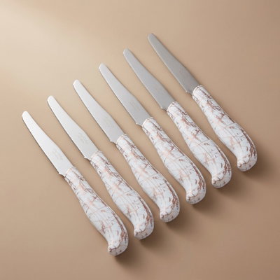 طقم سكاكين استيل السيف غاليري، 4.5 بوصة، 6 قطع - ابيض product image 1
