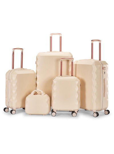 طقم شنط سفر ABS ليمرا، 6 مقاسات، 4 عجلات، WM-222 - بيج product image 3