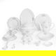 طقم سفرة بورسلان السيف غاليري، 65 قطعة، نقش كلاسيكي - ابيض product image 1