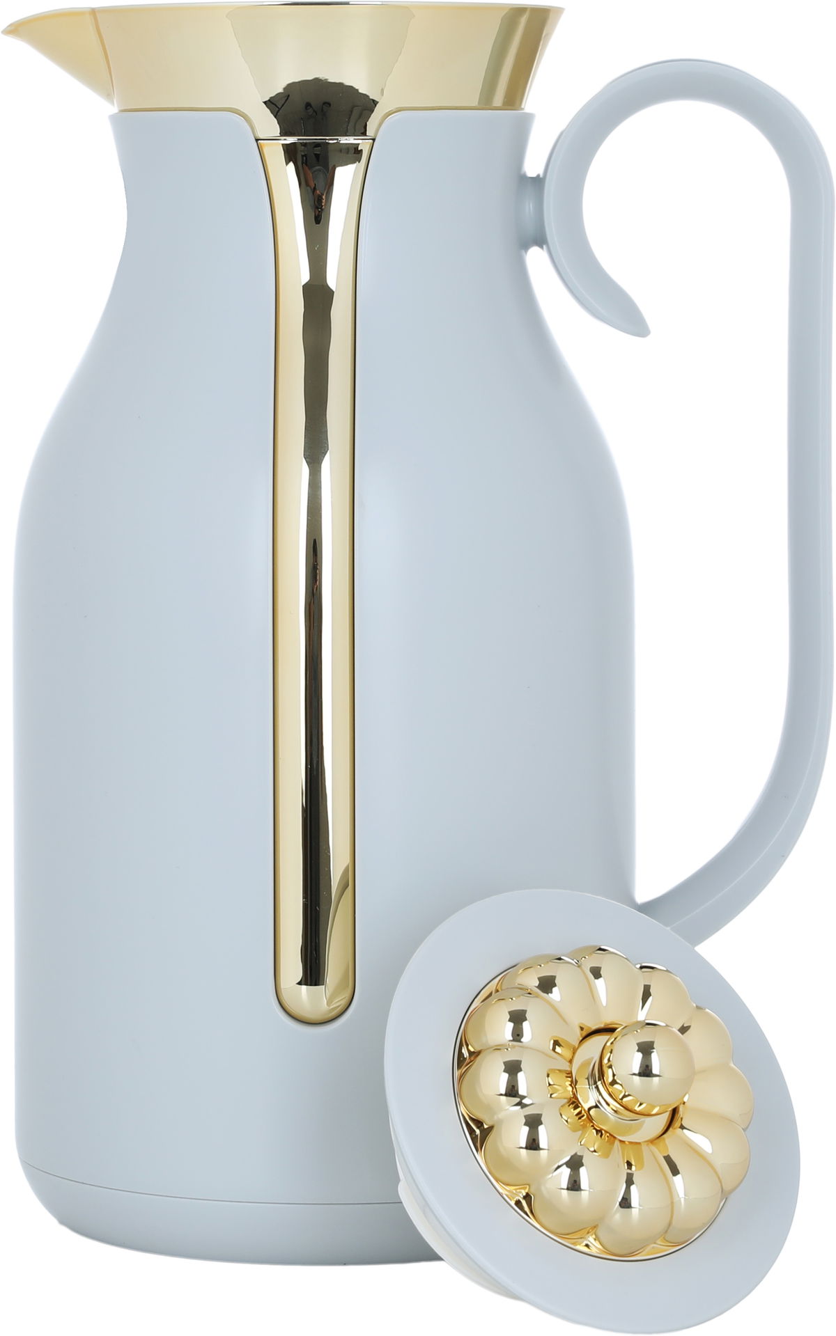 Timeless Rayana Thermos, 1 liter, golden lid, thermal glass inner shell, plastic outer shell - light gray product image 4