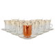 Al Saif Gallery glass tea and coffee set, with golden lines, 50 pieces - transparent product image 4