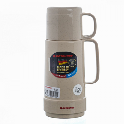 Al Saif German Rotpont Thermos, 0.25 liters, thermal glass inner container, plastic outer shell - dark beige product image 1