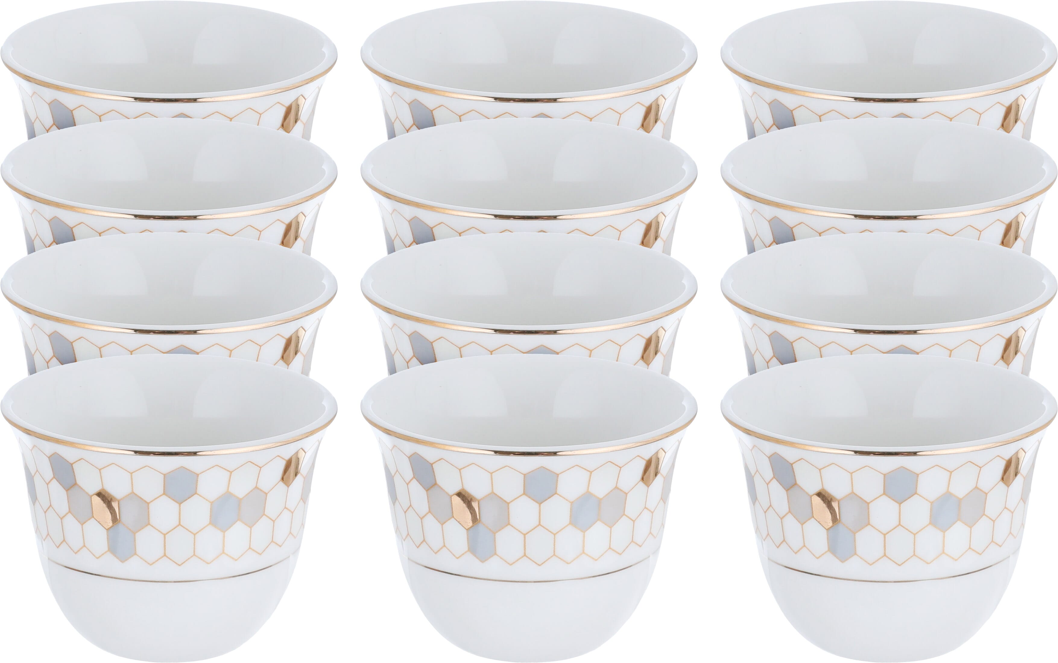 طقم فناجين قهوة عربي بورسلان السيف غاليري، 12 قطعة، 90 مل - ابيض product image
