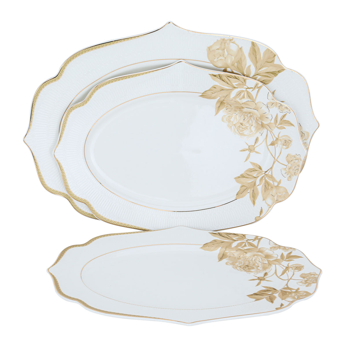 طقم سفرة بورسلان السيف غاليري، 61 قطعة - ابيض ذهبي product image 4