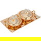 Alif Gallery Serving Trays Set With Dates, Steel, 3 Pieces - Gold product image 1