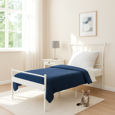 سرير حديد مفرد، 100×90×190 سم - ابيض product image 3