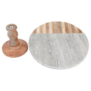 Al Saif Gallery wooden cake stand, 6.5 x 12 x 12 cm, with wooden base - multicolor product image 2