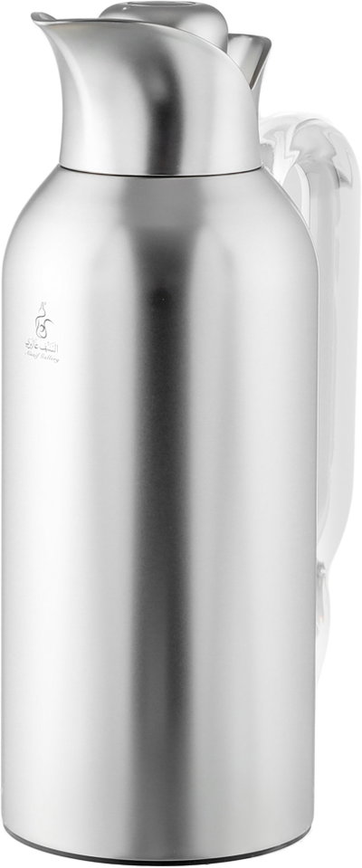 Al Saif Gallery Tuwaiq Thermos Set, 2 Pieces, 0.7/1 Liter, Glass Inner Material, Transparent Handle, Press Lid - Silver product image 5